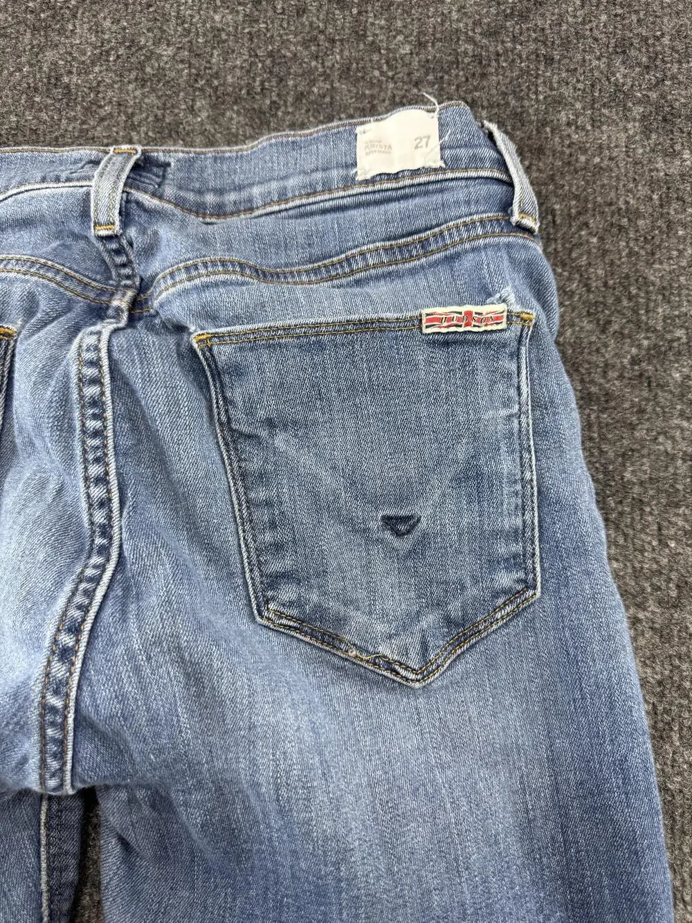 Hudson Krista Super Skinny Crop Jeans Womens 27 Light Wash Blue Mid Rise Denim